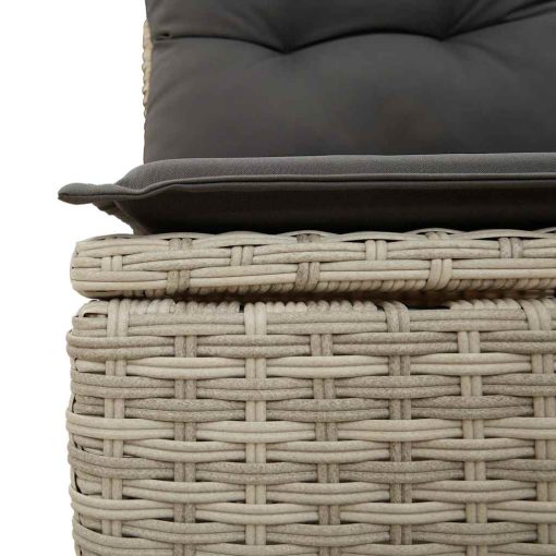 6-dijelni set vrtnih sofa od poliratana s jastucima svjetlosivi