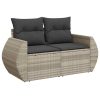 6-dijelni set vrtnih sofa od poliratana s jastucima svjetlosivi