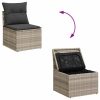 6-dijelni set vrtnih sofa od poliratana s jastucima svjetlosivi