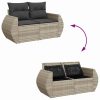 6-dijelni set vrtnih sofa od poliratana s jastucima svjetlosivi