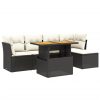 6-dijelni set vrtnih sofa s jastucima crni od poliratana