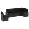 6-dijelni set vrtnih sofa s jastucima crni od poliratana