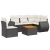 6-dijelni set vrtnih sofa s jastucima crni od poliratana