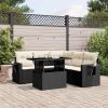 6-dijelni set vrtnih sofa s jastucima crni od poliratana