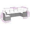 6-dijelni set vrtnih sofa s jastucima crni od poliratana