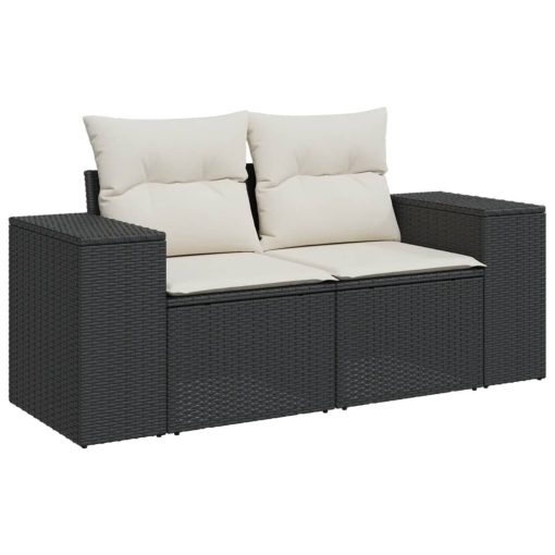 6-dijelni set vrtnih sofa s jastucima crni od poliratana