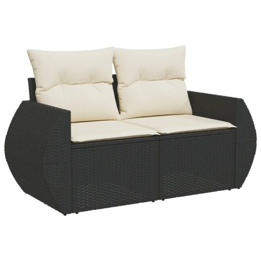 6-dijelni set vrtnih sofa s jastucima crni od poliratana