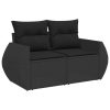 6-dijelni set vrtnih sofa s jastucima crni od poliratana