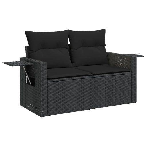 6-dijelni set vrtnih sofa s jastucima crni od poliratana