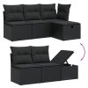 6-dijelni set vrtnih sofa s jastucima crni od poliratana