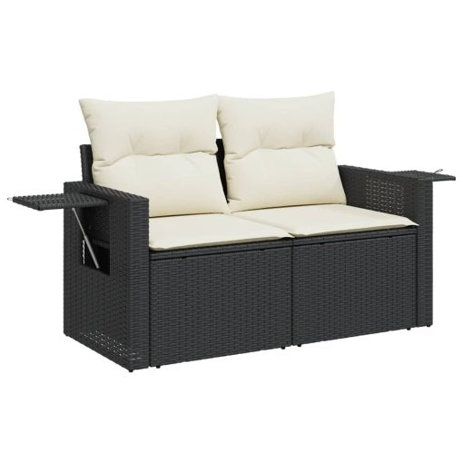 6-dijelni set vrtnih sofa s jastucima crni od poliratana