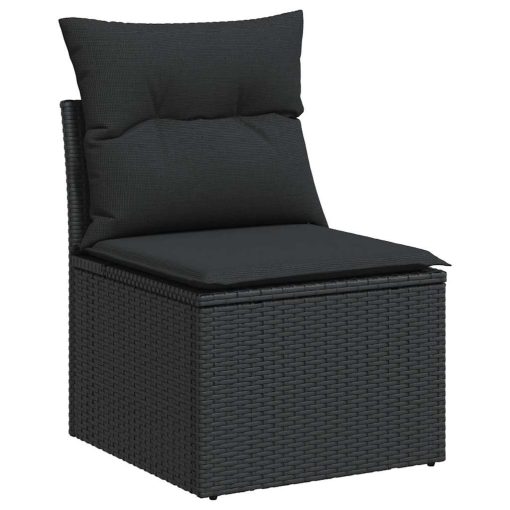 6-dijelni set vrtnih sofa s jastucima crni od poliratana