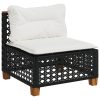 6-dijelni set vrtnih sofa s jastucima crni od poliratana
