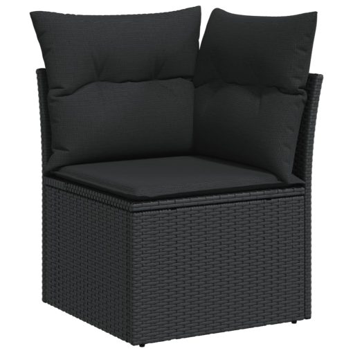 6-dijelni set vrtnih sofa s jastucima crni od poliratana