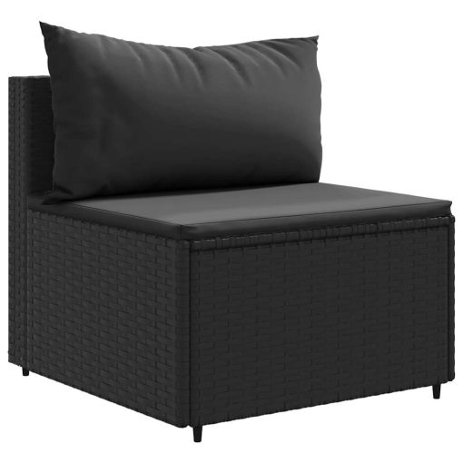 6-dijelni set vrtnih sofa s jastucima crni od poliratana