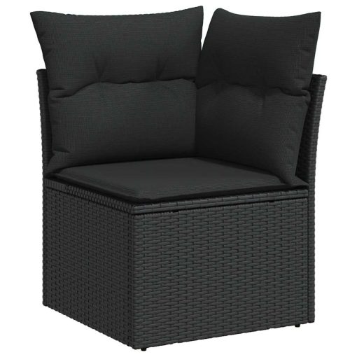 6-dijelni set vrtnih sofa s jastucima crni od poliratana