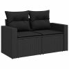 6-dijelni set vrtnih sofa s jastucima crni od poliratana