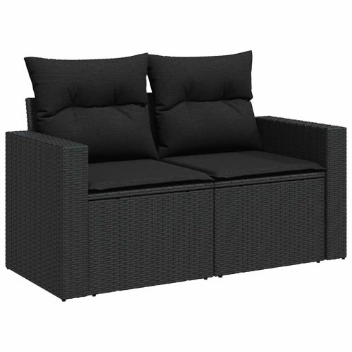 6-dijelni set vrtnih sofa s jastucima crni od poliratana