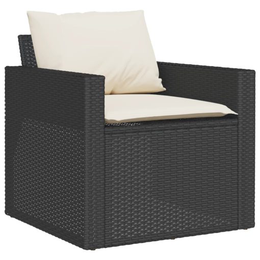 6-dijelni set vrtnih sofa s jastucima crni od poliratana