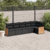 6-dijelni set vrtnih sofa s jastucima crni od poliratana