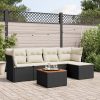 6-dijelni set vrtnih sofa s jastucima crni od poliratana