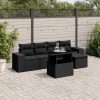 6-dijelni set vrtnih sofa s jastucima crni od poliratana