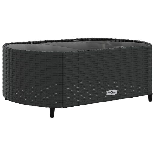 6-dijelni set vrtnih sofa s jastucima crni od poliratana