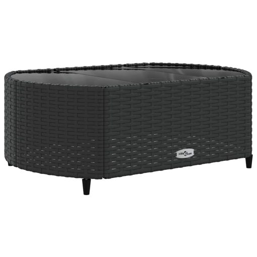 6-dijelni set vrtnih sofa s jastucima crni od poliratana