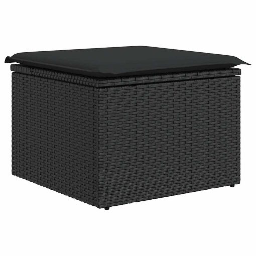 6-dijelni set vrtnih sofa s jastucima crni od poliratana