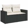 6-dijelni set vrtnih sofa s jastucima crni od poliratana
