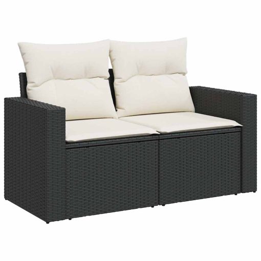 6-dijelni set vrtnih sofa s jastucima crni od poliratana