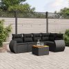 6-dijelni set vrtnih sofa s jastucima crni od poliratana