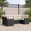 6-dijelni set vrtnih sofa s jastucima crni od poliratana