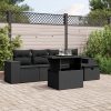 6-dijelni set vrtnih sofa s jastucima crni od poliratana