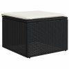 6-dijelni set vrtnih sofa s jastucima crni od poliratana