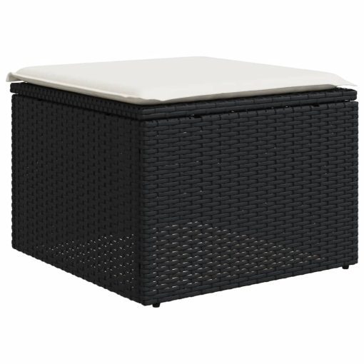 6-dijelni set vrtnih sofa s jastucima crni od poliratana