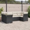 6-dijelni set vrtnih sofa s jastucima crni od poliratana