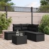 6-dijelni set vrtnih sofa s jastucima crni od poliratana