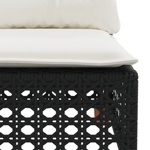 6-dijelni set vrtnih sofa s jastucima crni od poliratana