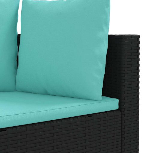 6-dijelni set vrtnih sofa s jastucima crni od poliratana