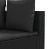 6-dijelni set vrtnih sofa s jastucima crni od poliratana