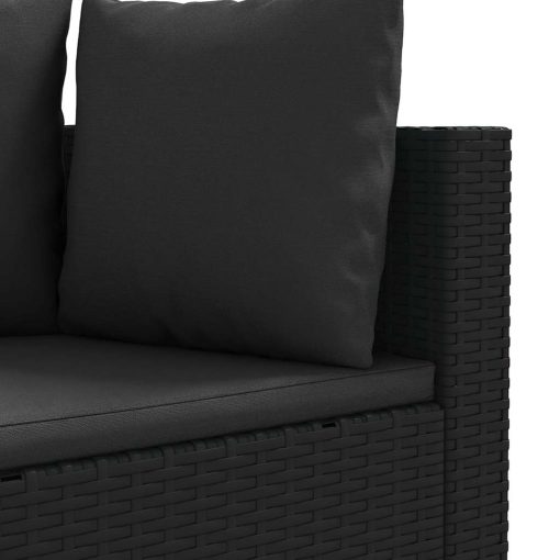 6-dijelni set vrtnih sofa s jastucima crni od poliratana