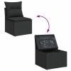 6-dijelni set vrtnih sofa s jastucima crni od poliratana