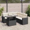 6-dijelni set vrtnih sofa s jastucima crni od poliratana