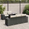 6-dijelni set vrtnih sofa s jastucima crni od poliratana