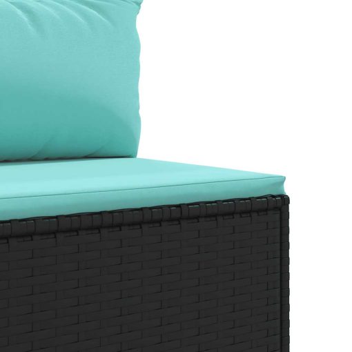 6-dijelni set vrtnih sofa s jastucima crni od poliratana