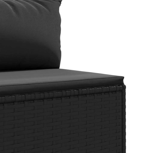 6-dijelni set vrtnih sofa s jastucima crni od poliratana