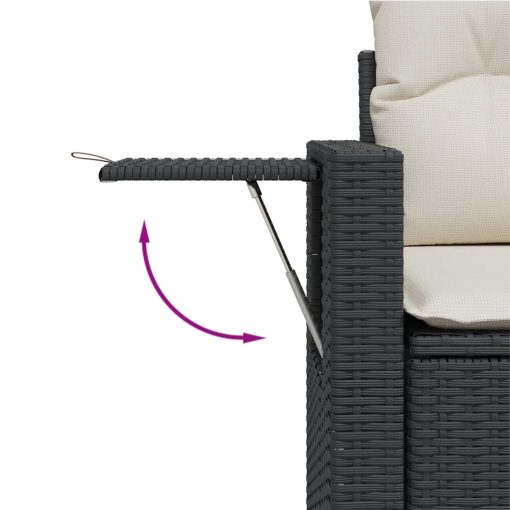 6-dijelni set vrtnih sofa s jastucima crni od poliratana