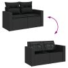6-dijelni set vrtnih sofa s jastucima crni od poliratana