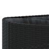 6-dijelni set vrtnih sofa s jastucima crni od poliratana